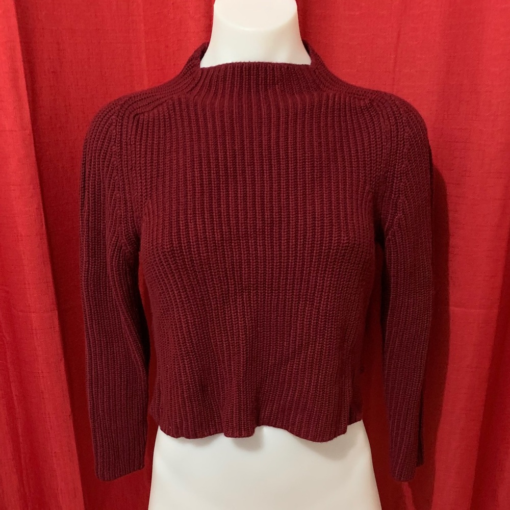 Cozy Cropped Red Sweater